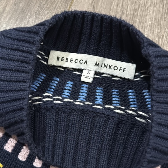 Rebecca Minkoff Raja Fair Isle Mock Neck Sweater S - Picture 4 of 5